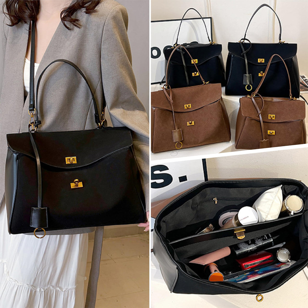 Women's shoulder bag in faux leather, with zipper detail, for everyday wear, model 63504a50
