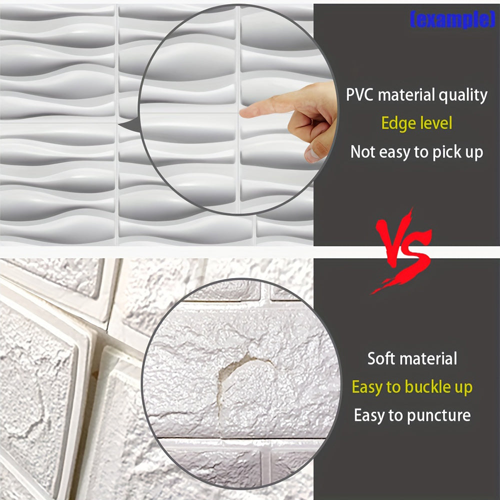 3D mintás PVC falpanel - modern geometrikus textúrájú dekorációs panel nappaliba, hálószobába, irodába - 50 x 50 cm