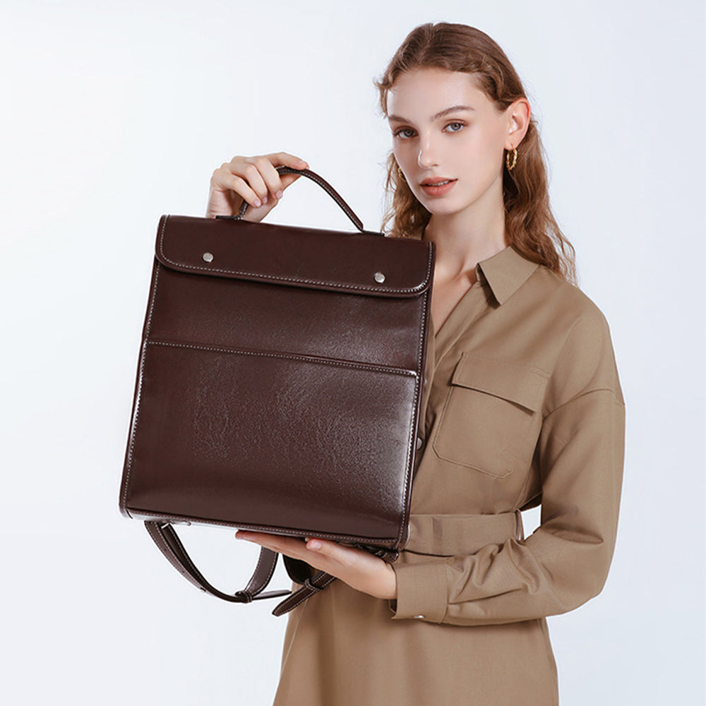 Dollcini valódi bőr női hátizsák – elegáns retro stílus, laptop rekesszel, üzleti és mindennapi használatra,Több színben