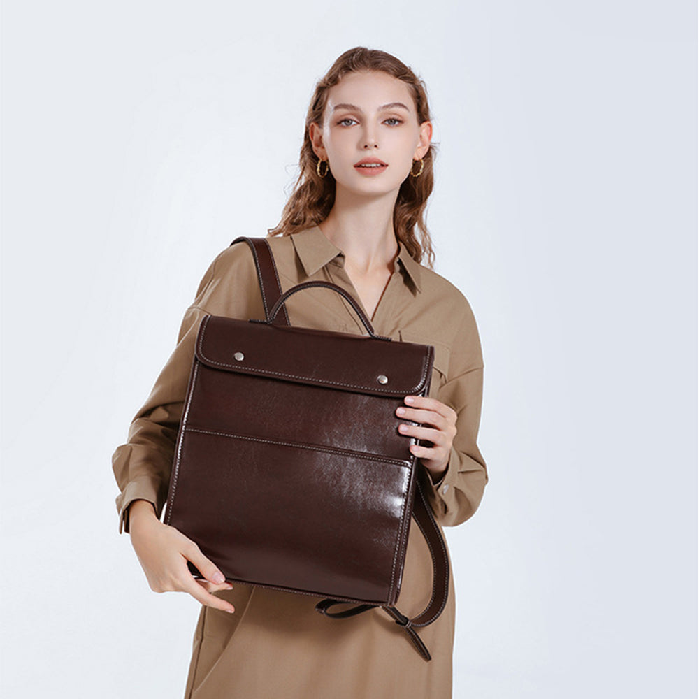 Dollcini valódi bőr női hátizsák – elegáns retro stílus, laptop rekesszel, üzleti és mindennapi használatra,Több színben