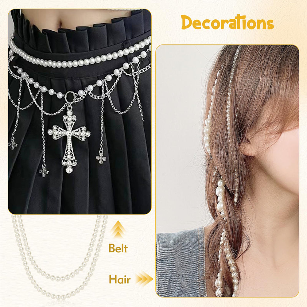 Dollcini Pearl ékszerkészlet 4/8/10 mm - Rózsa/tulipán medál nyaklánc és gyöngy fülbevaló