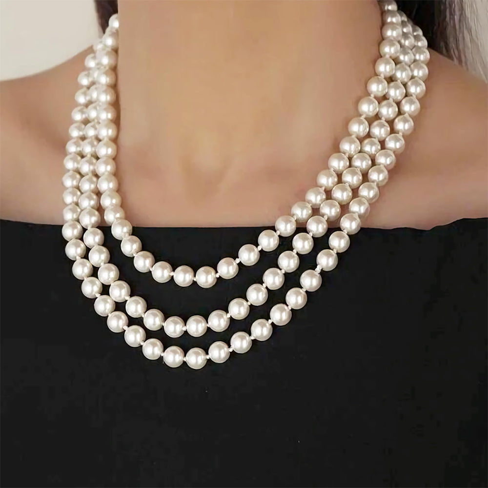 Dollcini Pearl ékszerkészlet 4/8/10 mm - Rózsa/tulipán medál nyaklánc és gyöngy fülbevaló