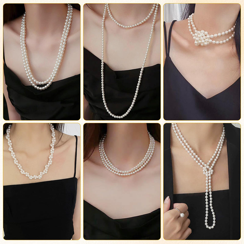 Dollcini Pearl ékszerkészlet 4/8/10 mm - Rózsa/tulipán medál nyaklánc és gyöngy fülbevaló