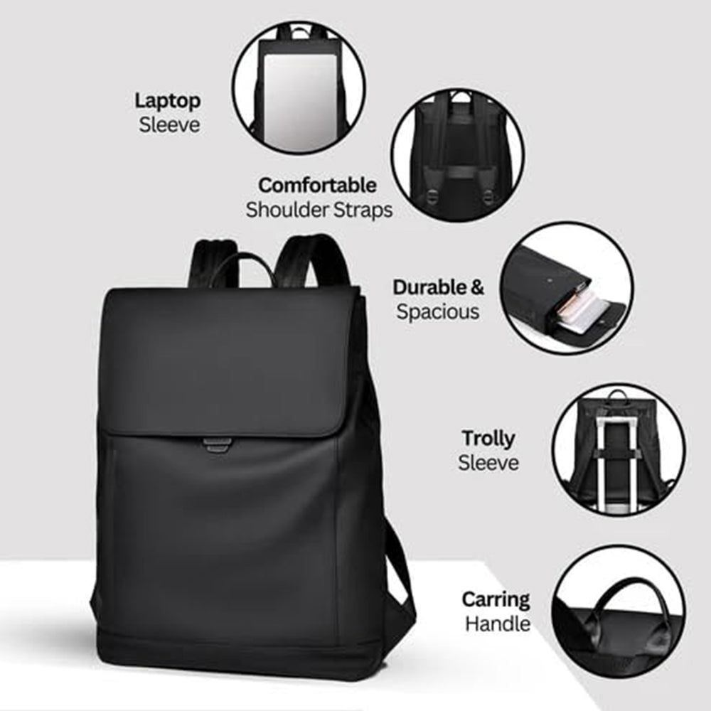 Dollcini Minimalista Vízálló Laptop Hátizsák – Uniszex Elegáns Városi Táska Iskolába, Munkába és Utazáshoz,fekete