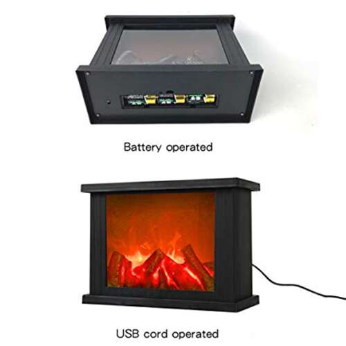 Dollcini Home Decorative LED Fireplace Lamp – USB and Battery Powered