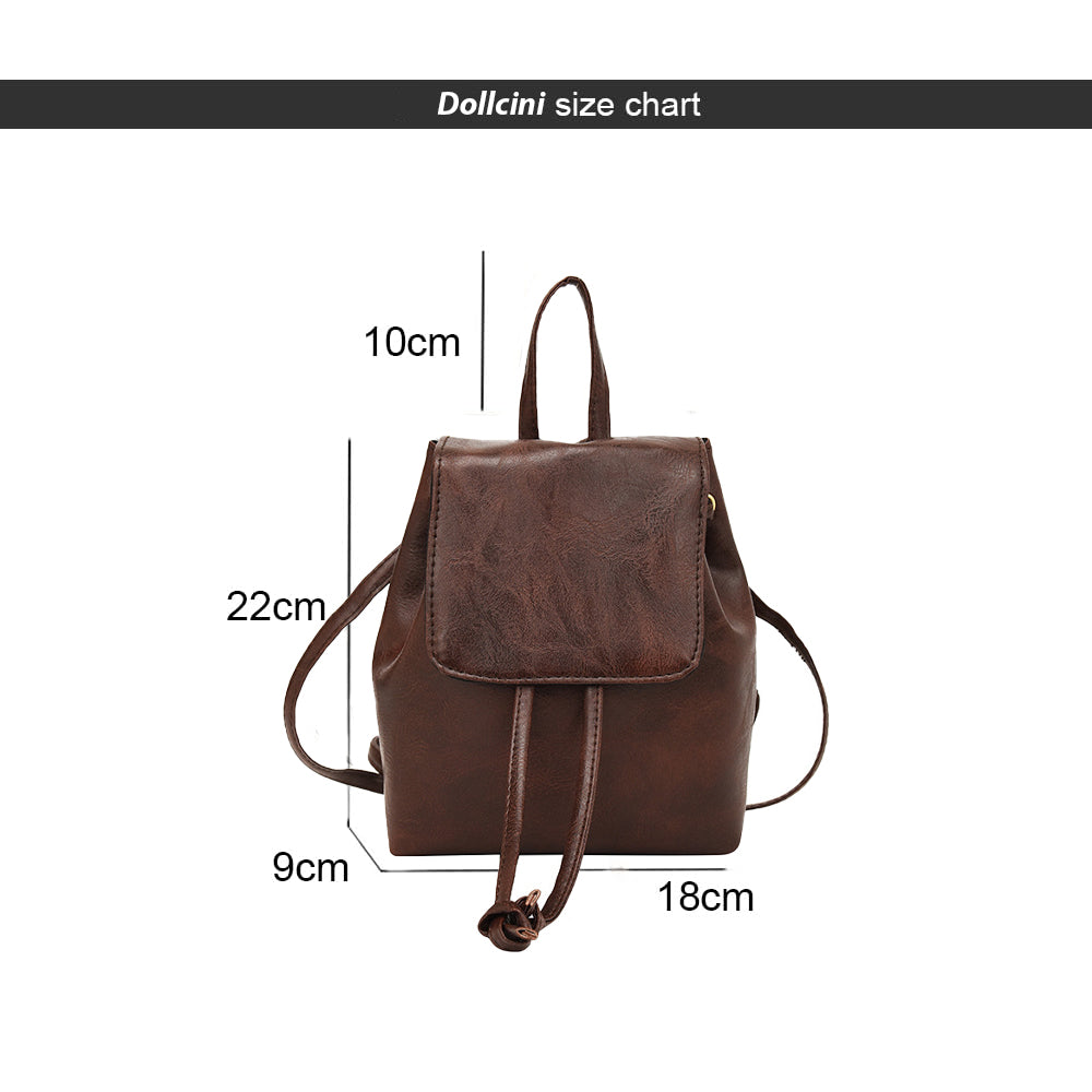Dollcini Women's Faux Leather Backpack – Elegant, Waterproof, and Fashionable