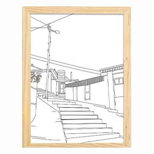 Dollcini Otthon LED Világító Falikép – USB-s, Fa Keretes Dekor