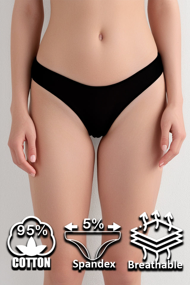 Dollcini,Tanga női bugyi,95% Pamut + Spandex-Többszínű, 6 db-os Csomag,3682