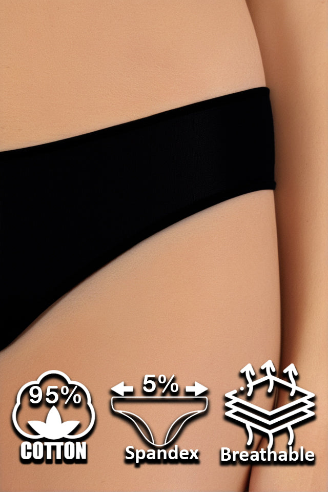 Dollcini,Tanga női bugyi,95% Pamut + Spandex-Többszínű, 6 db-os Csomag,3682