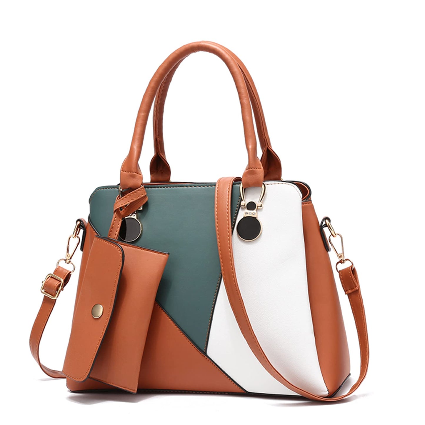 Dollcini háromszínű női kézitáska – Elegáns PU bőr válltáska és crossbody táska pénztárcával,Több színben