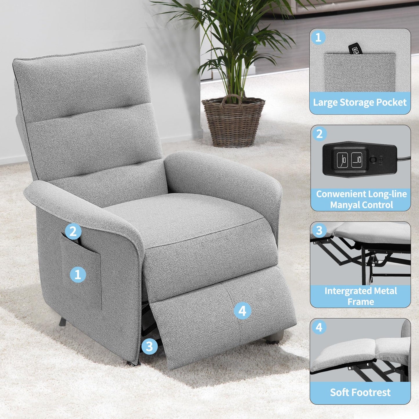 Dollcini Otthon Elektromos Relax Fotel – Emelőfunkcióval és Távirányítóval
