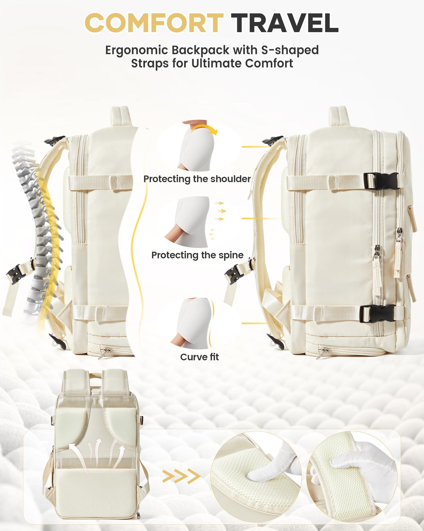 Dollcini Waterproof Men's Travel Backpack – Scratch-Resistant, Double Zipper