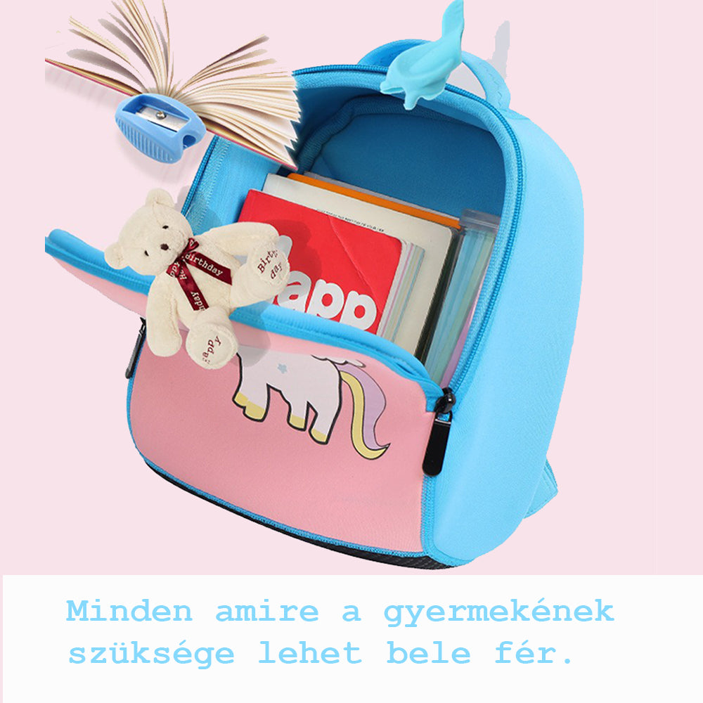 iskolatáska hátizsák, nagyméretű, nylon anyagból, cipzáras részlettel, belső rekeszekkel, 423324 modell