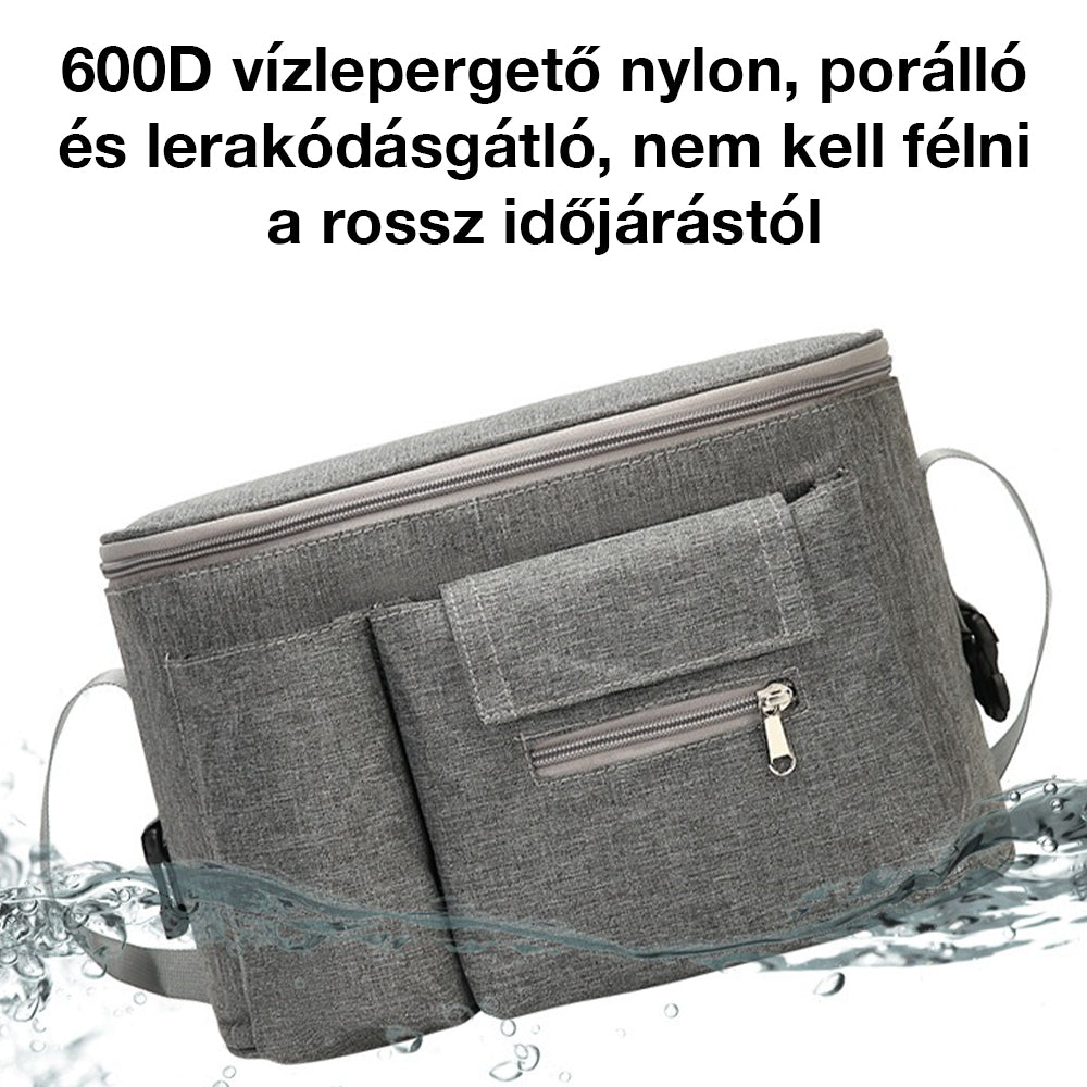 Dollcini Univerzális Babakocsi Táska – Többzsebes Pelenkatároló és Babakocsi Rendszerező