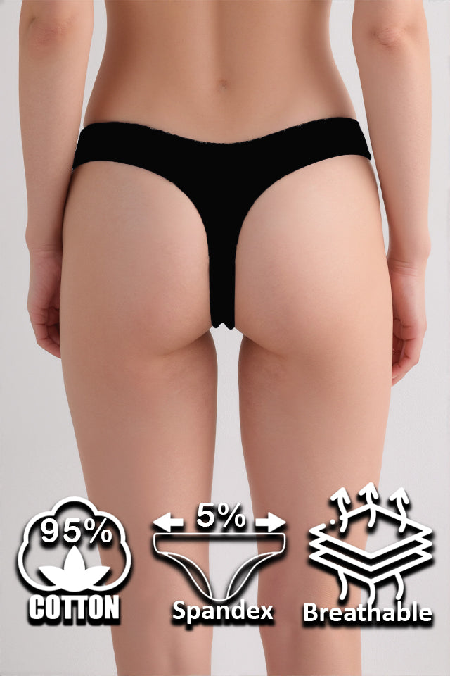 Dollcini,Tanga női bugyi,Cicamintás női bugyi,95% Pamut + Spandex-Többszínű, 6 db-os Csomag