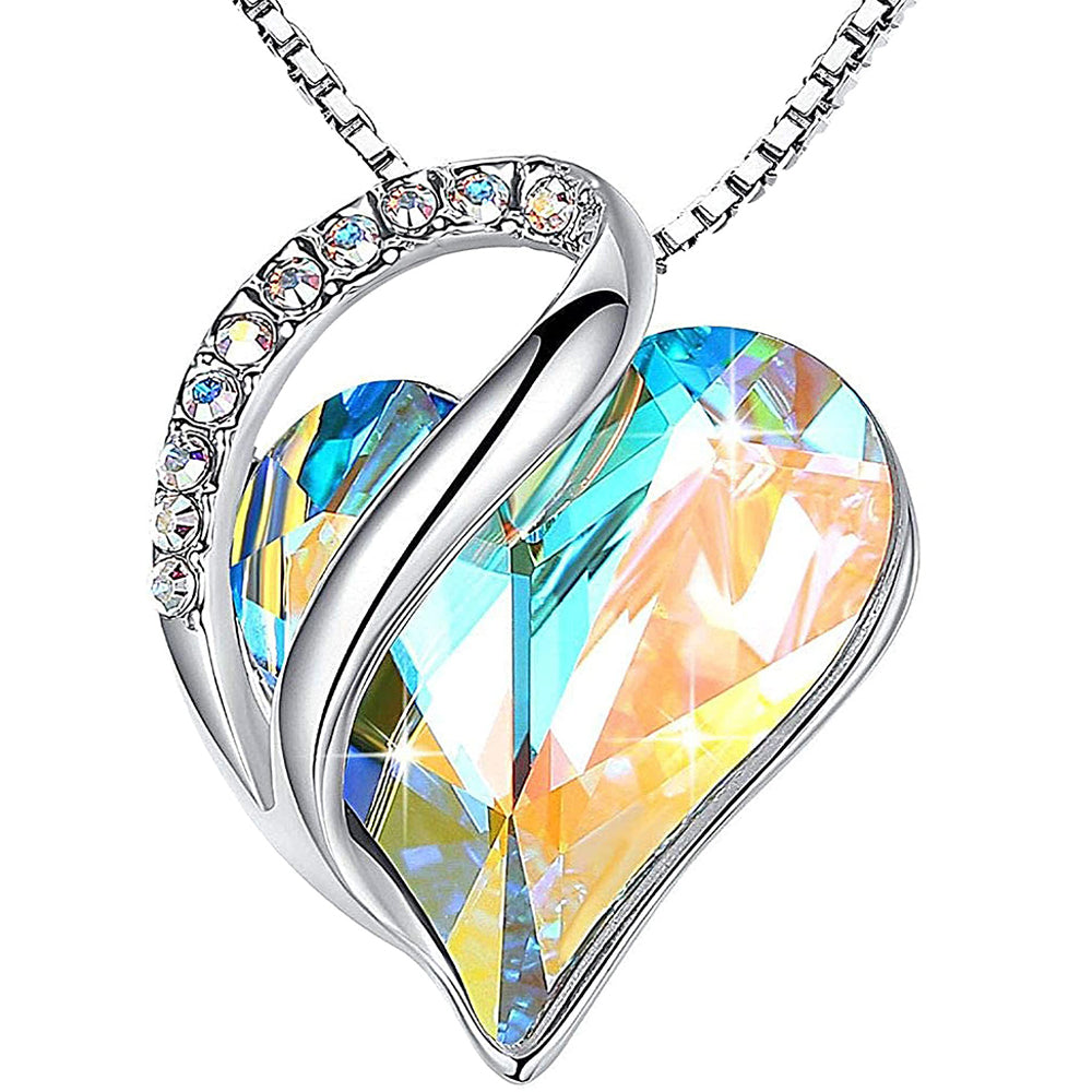 Dollcini, Women's Necklace, Endless Love Pendant, Crystal, Silver Plated Necklace, Multiple Colors