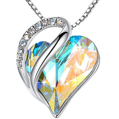 Dollcini, Women's Necklace, Endless Love Pendant, Crystal, Silver Plated Necklace, Multiple Colors