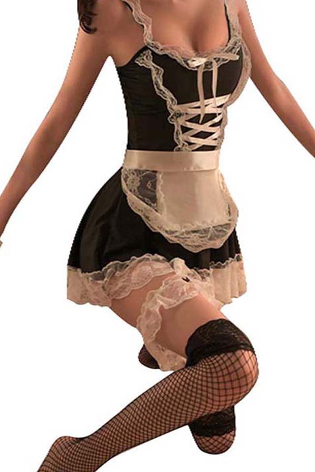 Dollcini, Sexy Lingerie, Sexy Plus Size Maid Dress, 6 Piece Set, Multiple Sizes