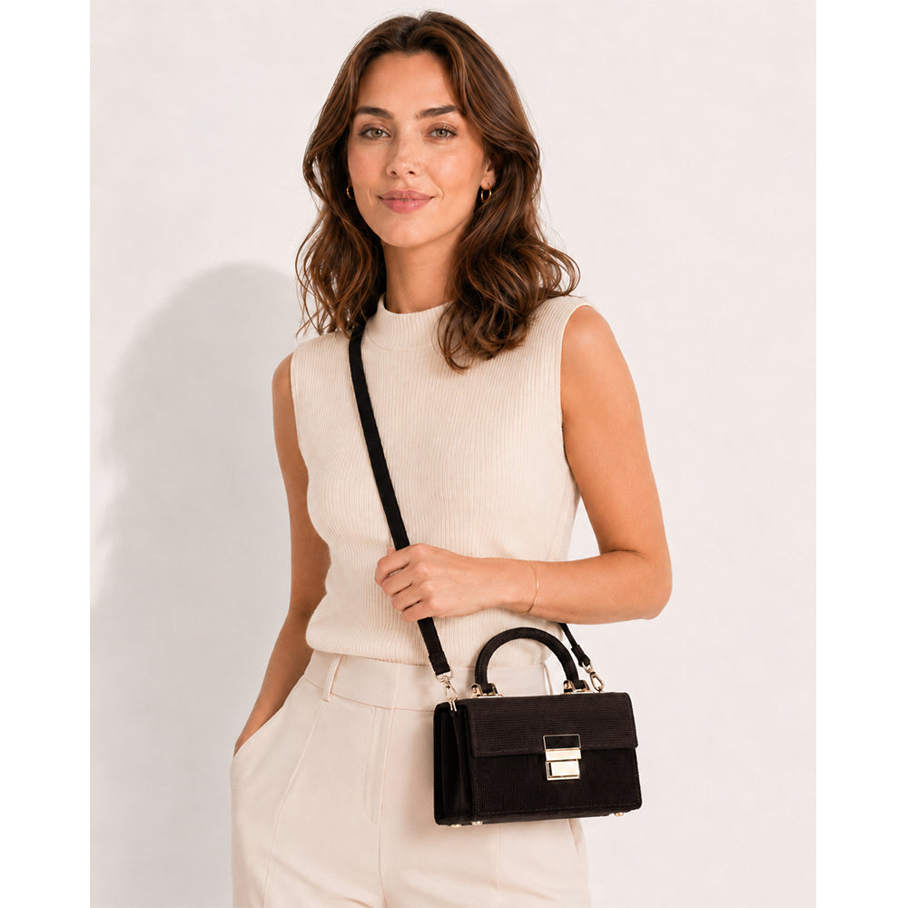Dollcini Anti-Theft Mini Shoulder Bag – Corduroy Women's Phone Bag