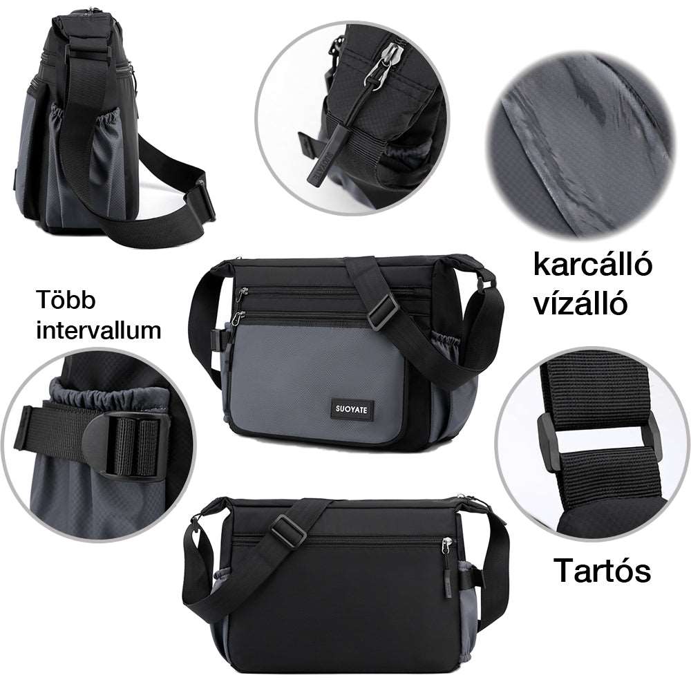 Dollcini, férfi parittyás táska lopásgátló vízálló egyvállú hátizsák Sling Crossbody táska, könnyű mellkasi váll hátizsák kerékpáros utazásokhoz és túrázáshoz