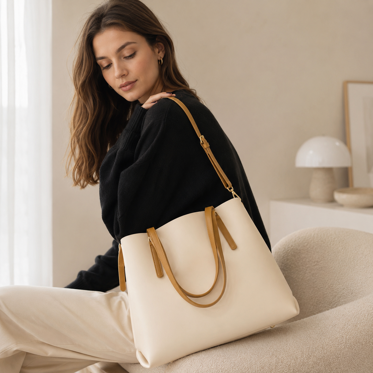 Dollcini Large Women's Shoulder Bag – Premium Faux Leather Bag