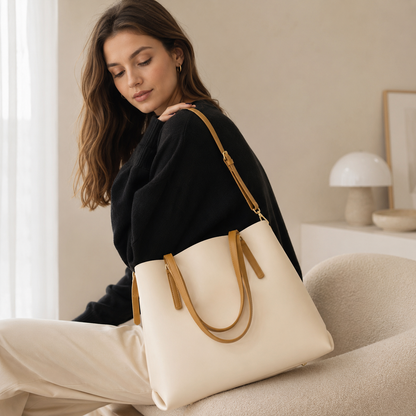 Dollcini Large Women's Shoulder Bag – Premium Faux Leather Bag