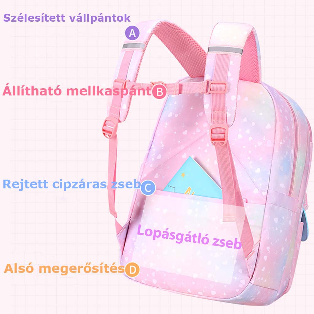 Dollcini, Girl's school bag, school backpack, in several colors