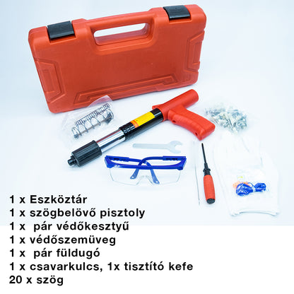 NailGun kézi szögbelövő pisztoly, 25 mm szöghossz, 16 mm szögátmérő, fához, padlóburkolatokhoz, homlokzatburkolatokhoz, tetőfugákhoz