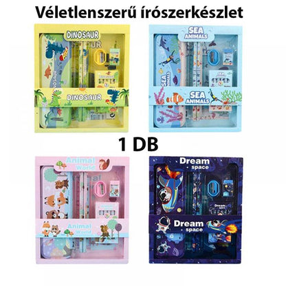 Dollcini, Papetarie pentru copii Tema Dinozaur, Cutie de papetarie Animal World, rechizite scolare combinate