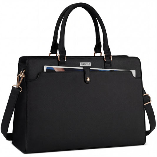 Dollcini Női Laptoptáska 15,6” – Elegáns Fekete Munkatáska