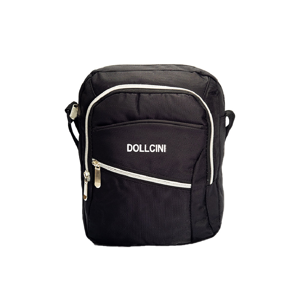 men's shoulder bag, black, compact, made of nylon, waterproof, as a variant