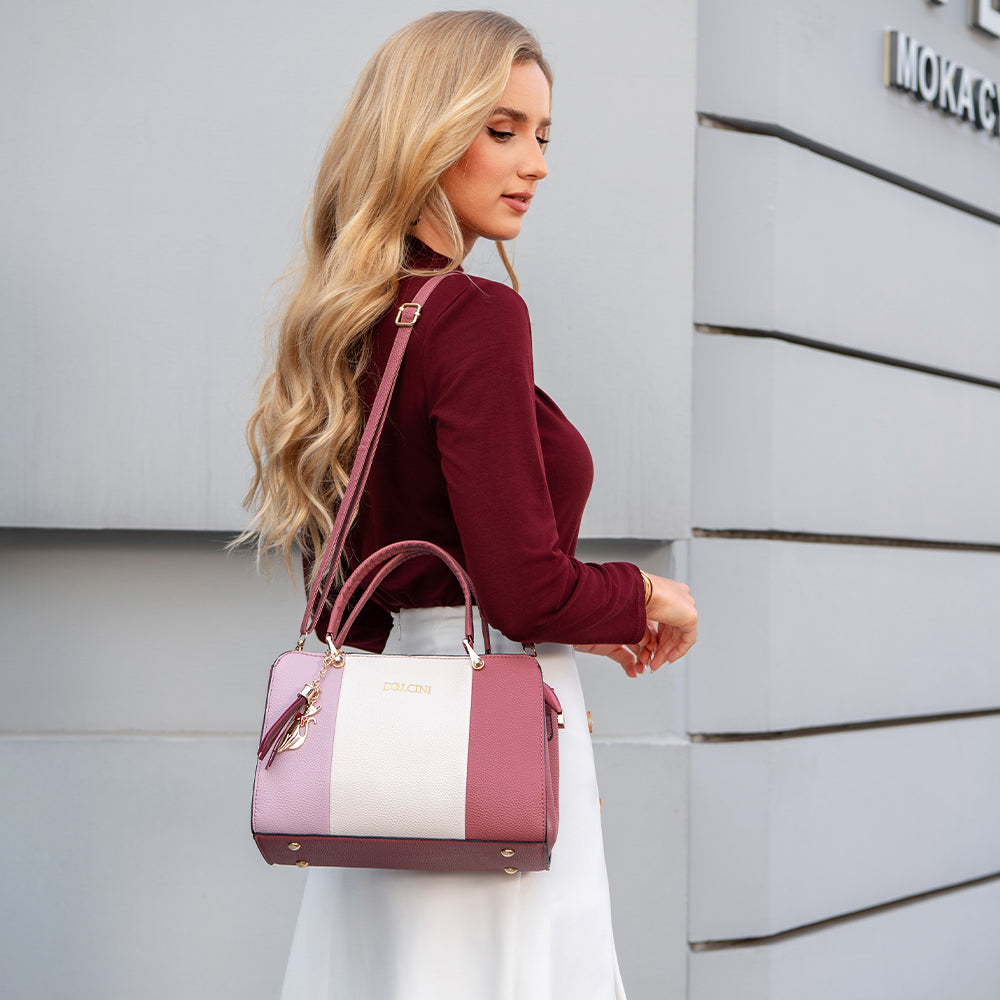 Dollcini Női Kézitáska – Elegáns PU Bőr, Cipzáras, Állítható Pánttal, Kézitáska és Crossbody Táska