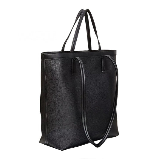 Dollcini Minimalista Fekete Nagyméretű Válltáska – Vegán Bőr Irodai Táska 17" Laptophoz,fekete