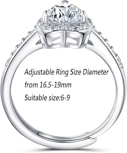Dollcini 1-Carat Moissanite Ring - 925 Silver, With GRA Certificate