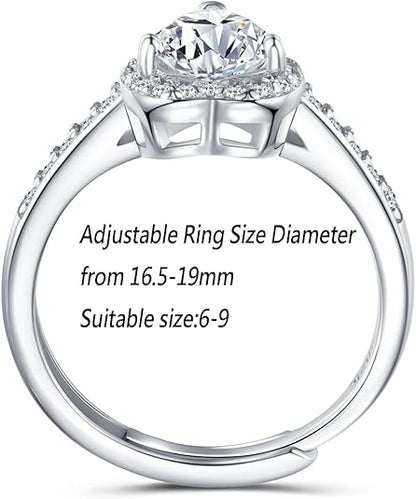 Dollcini 1-Carat Moissanite Ring - 925 Silver, With GRA Certificate
