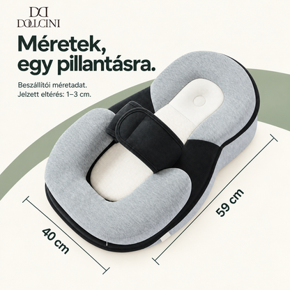 Dollcini döntött babapárna – 59 × 40 cm-es beszállítói méretadat