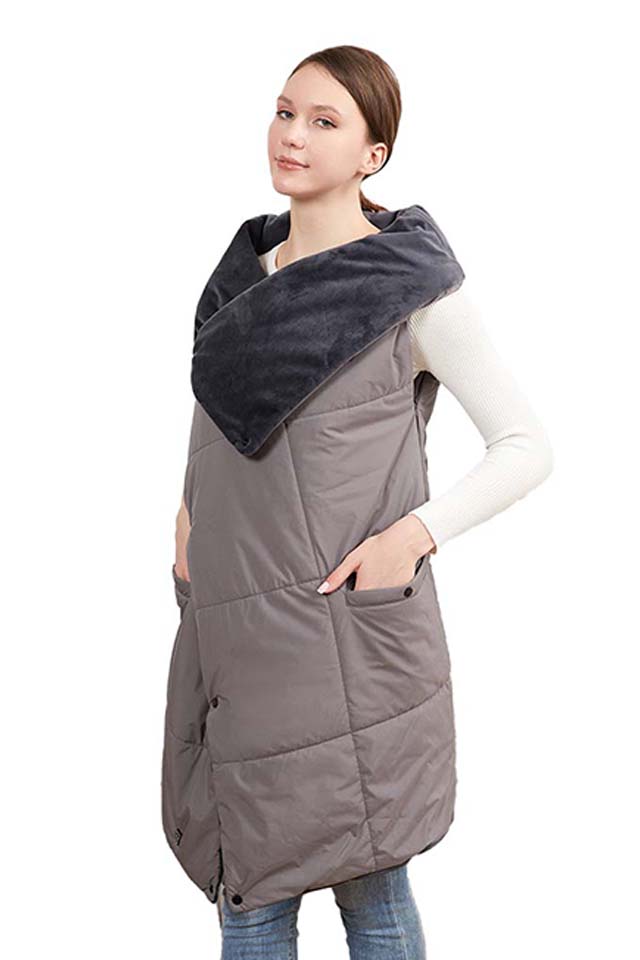 Dollcini, Elegant Warm, Women's Vest, Winter, USB Heating, Windproof, Electrical Insulation, Gray