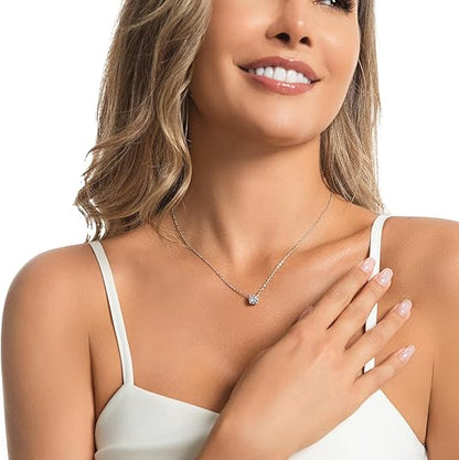 Dollcini 3 Carat Moissanite Necklace – 925 Sterling Silver