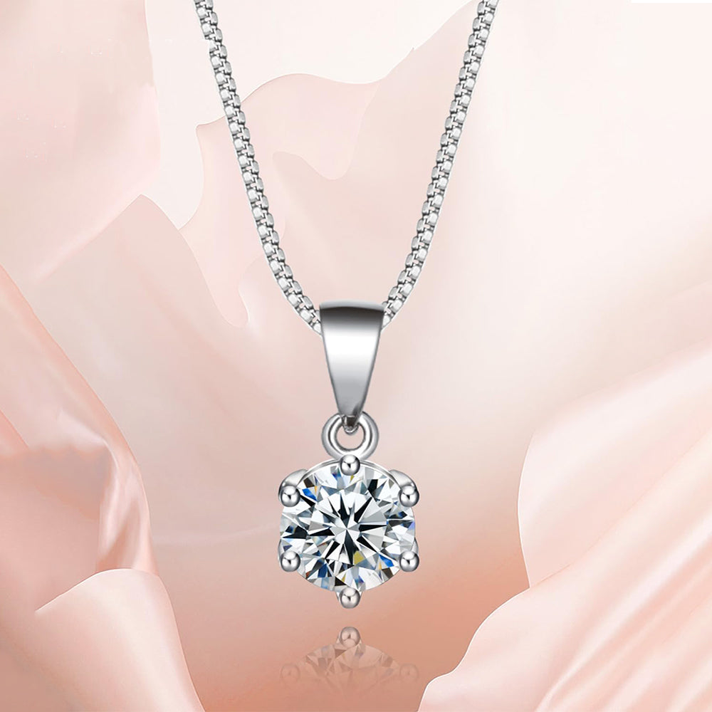 Dollcini Moissanit Nyaklánc – 3 Karátos, 925 Ezüst Pasziánsz Medál Nőknek