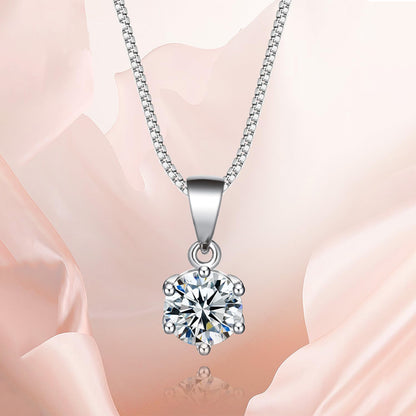 Dollcini Moissanit Nyaklánc – 3 Karátos, 925 Ezüst Pasziánsz Medál Nőknek