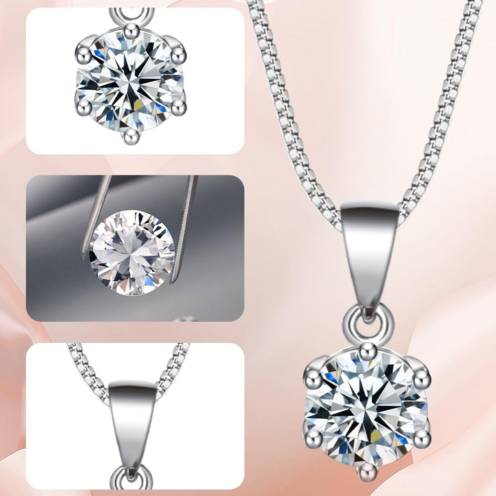 Dollcini Moissanit Nyaklánc – 3 Karátos, 925 Ezüst Pasziánsz Medál Nőknek