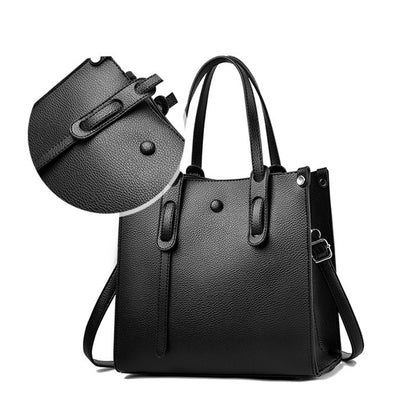 Dollcini női válltáska, Női PU bőr kézitáska, mindenféle ruhához, utazáshoz/munkához/napi, 438218, Fekete / Drapp