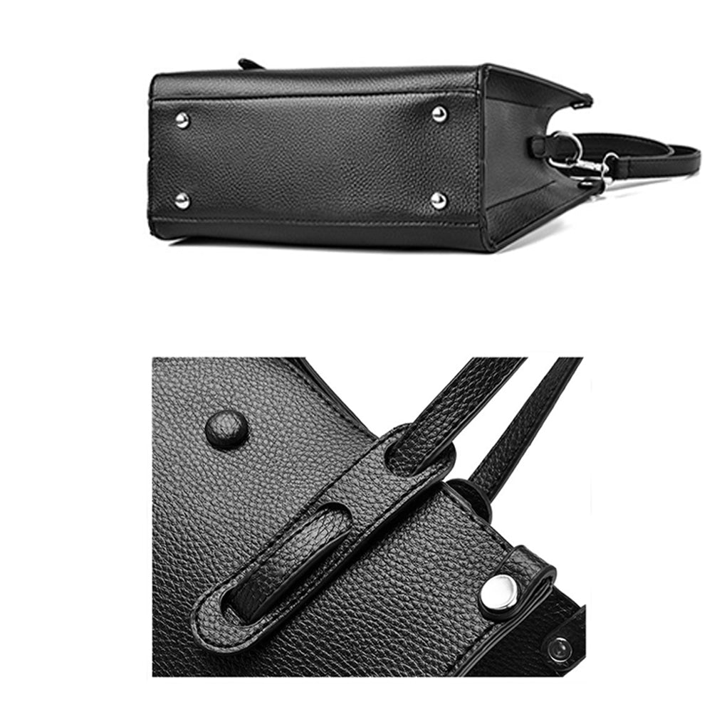 Dollcini női válltáska, Női PU bőr kézitáska, mindenféle ruhához, utazáshoz/munkához/napi, 438218, Fekete / Drapp