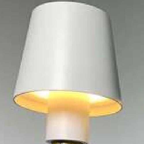 cordless bottle lamp, close-up of a white lampshade