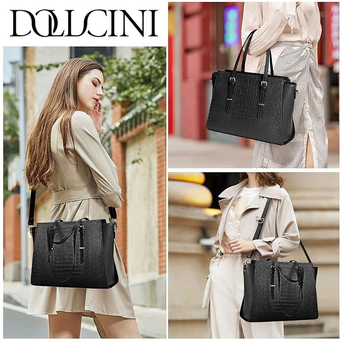 Dollcini, Women's handbag, Black, 43 x 33 x 14 cm