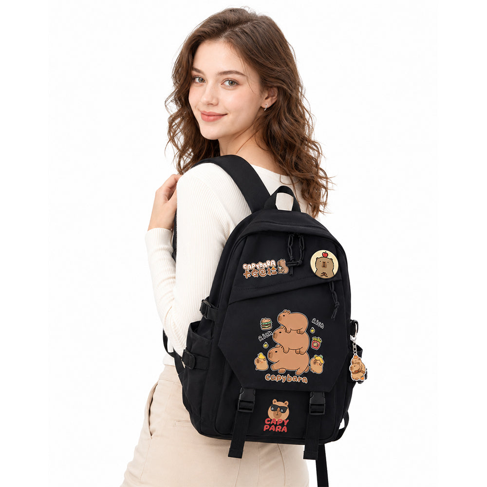 Dollcini Elegant Unisex School Bag – Stylish Black Backpack