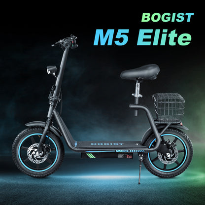 Bogist M5 Elite Electric Scooter 500W – 40 km/h, 45 km Range, 14″ Wheels