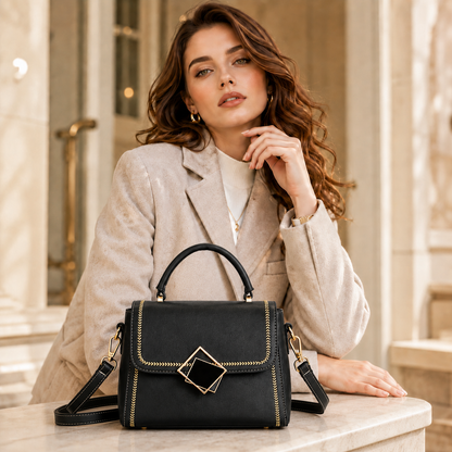 Dollcini Elegant Women's Handbag – Compact Faux Leather, Adjustable Strap