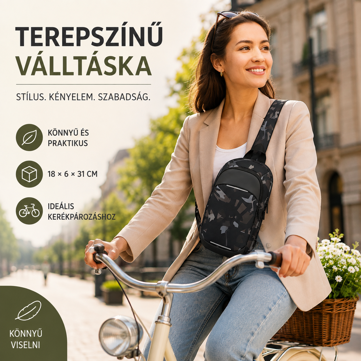 Dollcini Karcálló Férfi Üzleti Oldaltáska – Terepszínű(Nincs kombinációs zár)
