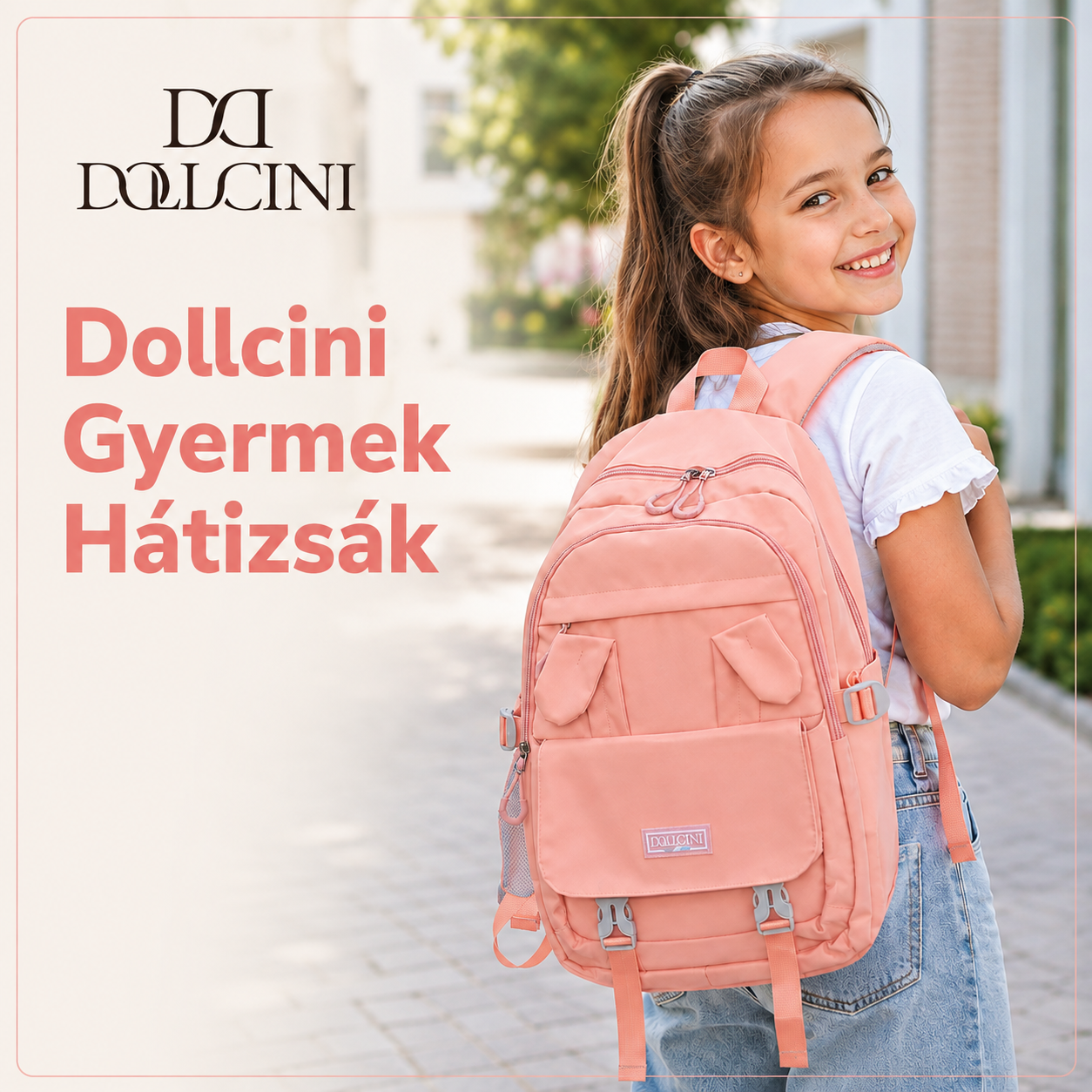 Dollcini Nyuszifüles Lányka Hátizsák – Aranyos, Vízálló Iskolatáska